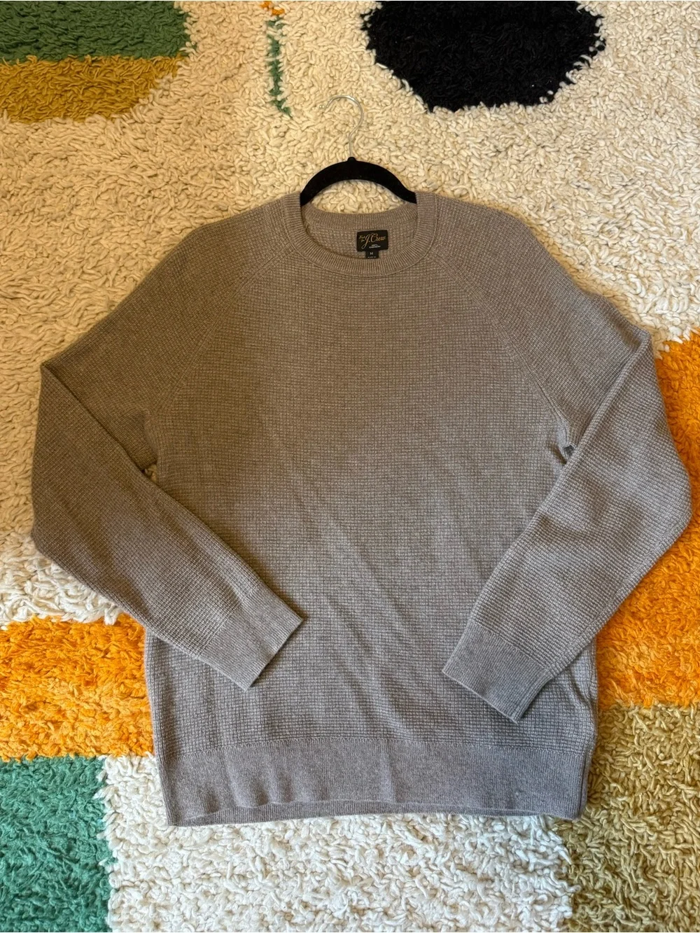 J. Crew Men's Cashmere Waffle-knit Crewneck Sweater - Beige/Tan